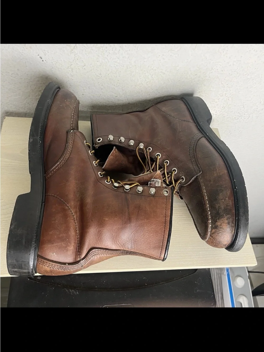 Red Wing Size 11B Moc Steel Toe Work Boots 4440 Men's Brown Leather Vintage